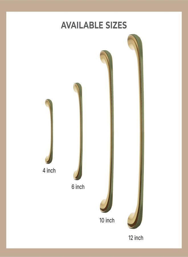 LAPO مجموعة مقابض أدراج لابو مكونة من 6 قطع للمطبخ، مقابض سحب للخزائن والأدراج، مقابض نوافذ (4 بوصة، أخضر-ذهبي، عبوة من 6 قطع) - Image 5